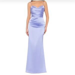 Betsy & Adam Women's Satin Ruched Gown in Cornflower